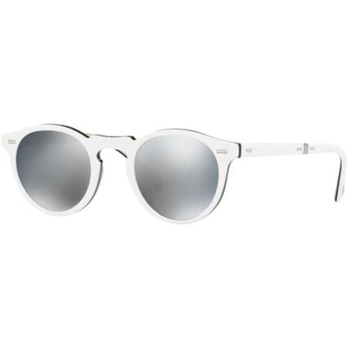 Oliver Peoples OV5456SU 168740 Gregory Peck 1962 White Sunglasses Grey Mirror Le - Frame: White