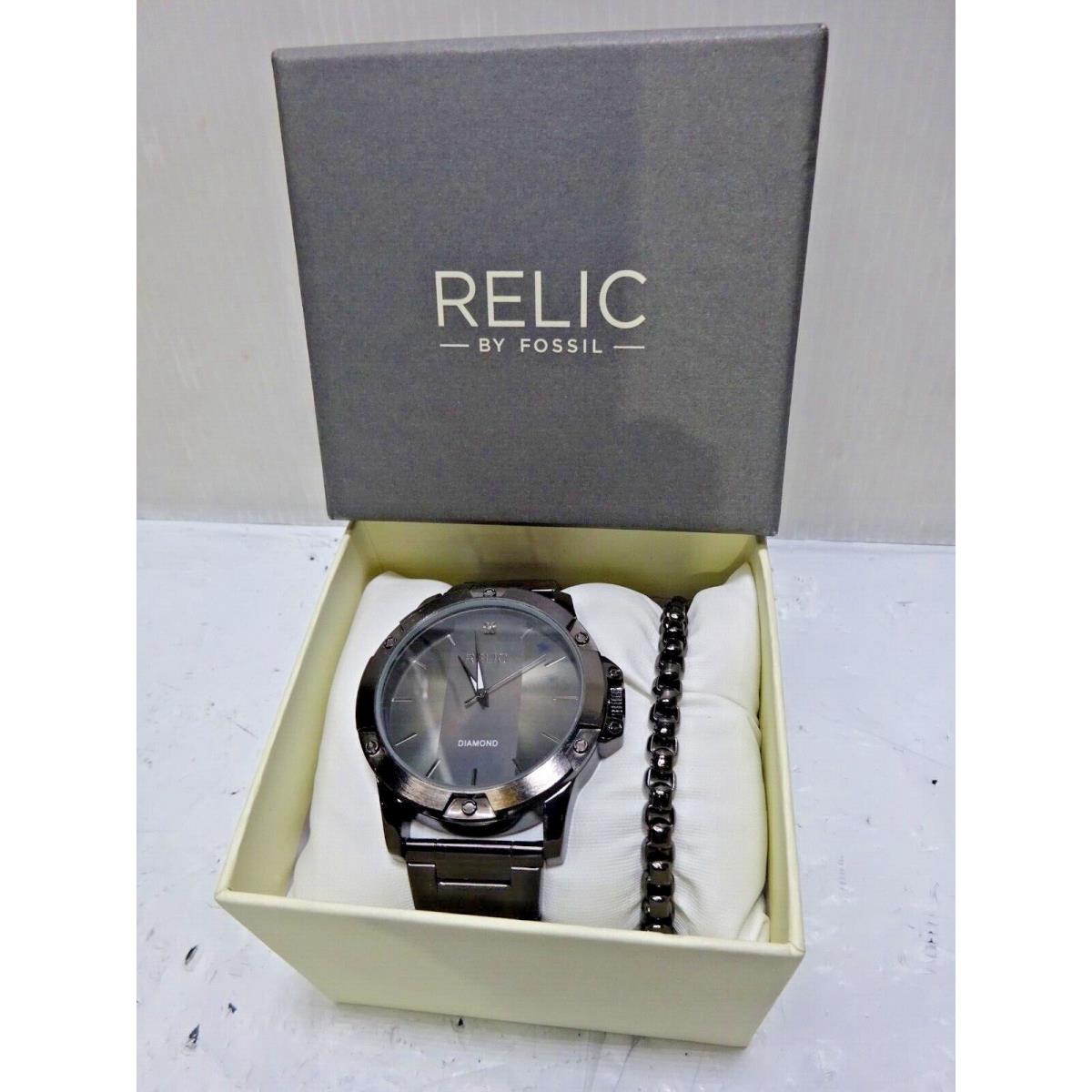 Relic men's rylan online diamond stainless steel watch