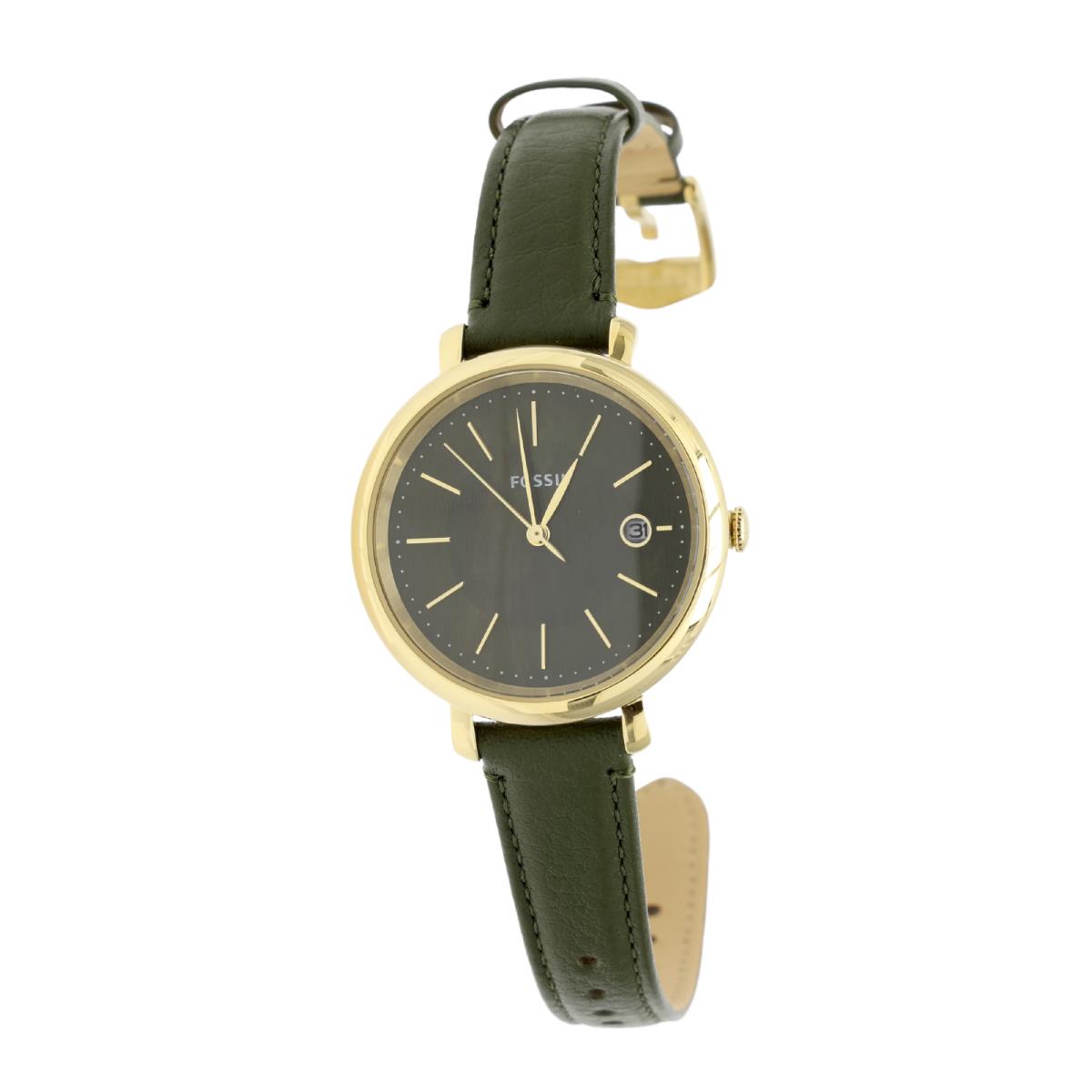 Fossil 2510 Womens Jacqueline Solar-powered Olive Eco Leather Watch 36 mm