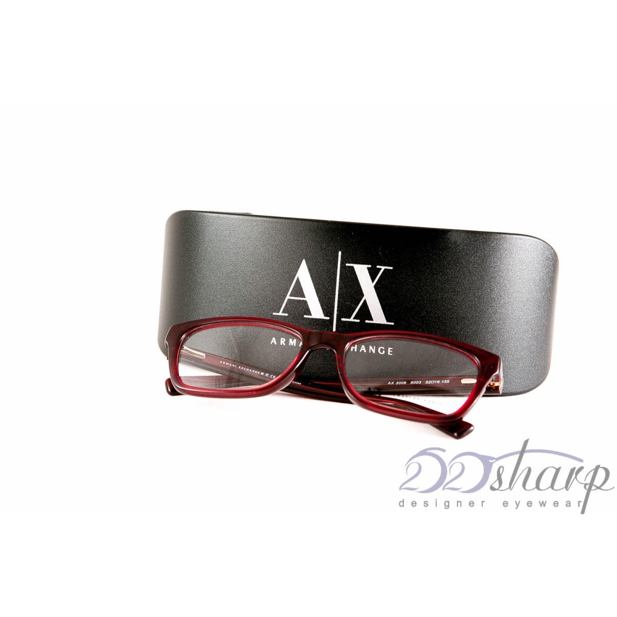 Armani Exchange Eyeglasses-ax 3006 8003 Berry Transparant