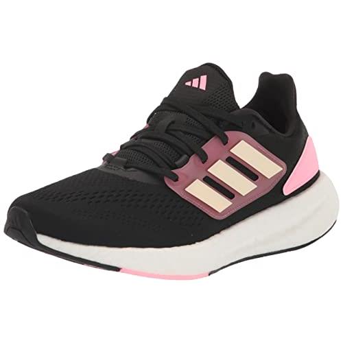 Adidas Women`s Pureboost 22 Running Shoe Black/Bliss Orange/Pink Strata