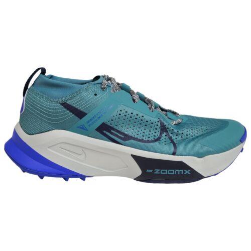 Nike Mens 11 11.5 Zoomx Zegama Trail Running Shoes Mineral Teal Blue DH0623-301 - Blue