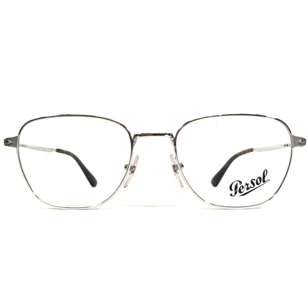 Persol Eyeglasses Frames 2447-V 518 Shiny Silver Square Full Rim 54-20-145