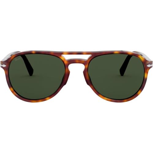 Persol PO3235S 24/31 55mm Havana/green Pilot Sunglasses - Frame: Brown, Lens: Green