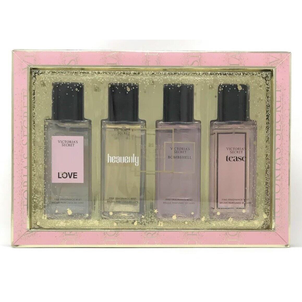 Victoria`s Secret Gift Set 4 Piece Fragrance Mist Perfume 2.5 Oz