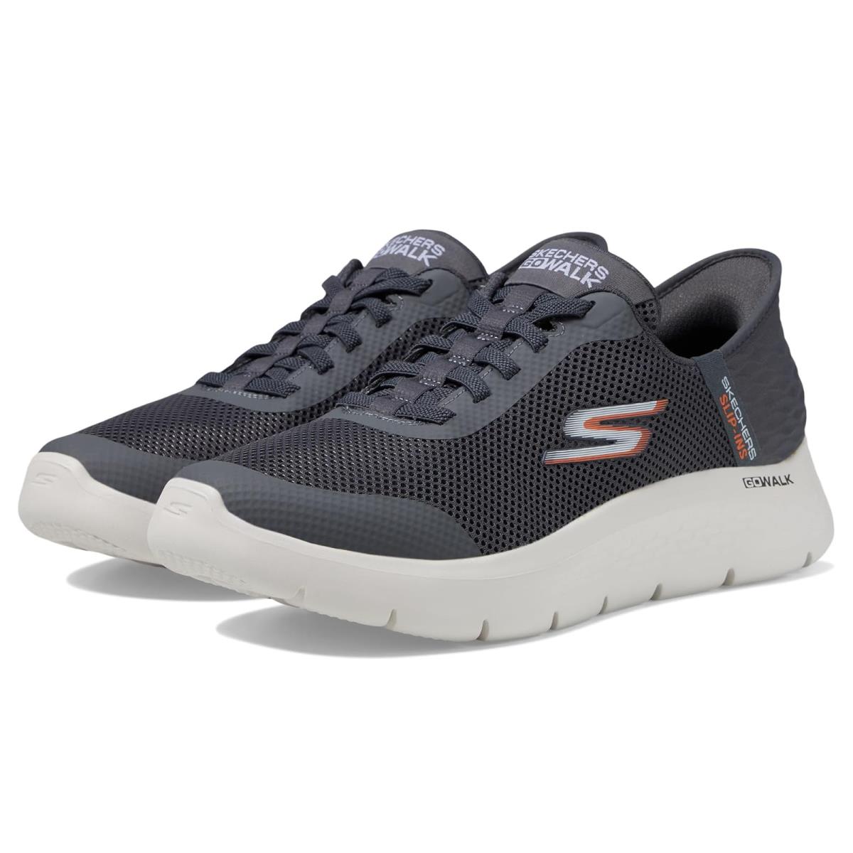 Man`s Shoes Skechers Performance Go Walk Flex - Hands Up Hands Free Slip-ins - Gray