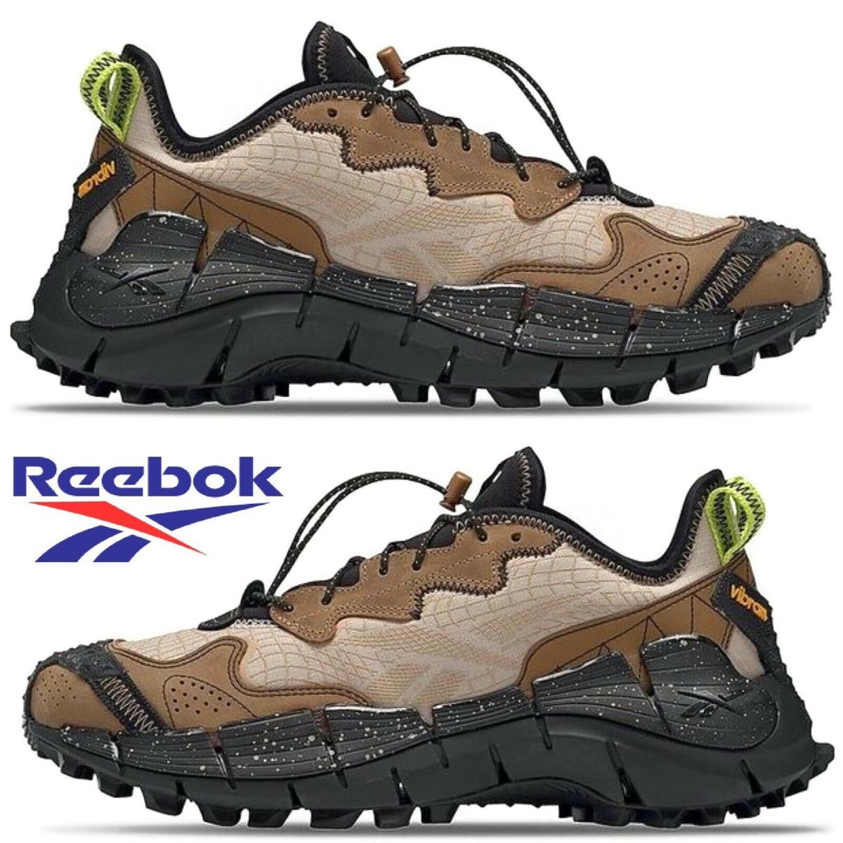 Reebok Zig Kinetica II Edge Men`s Sneakers Running Training Shoes Casual Sport - Brown, Manufacturer: Modern Beige/Sepia/Core Black