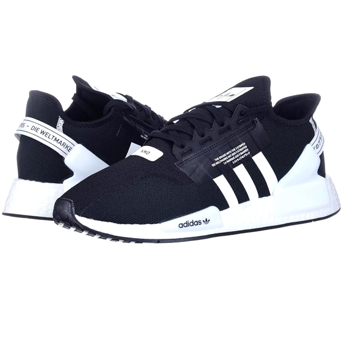 Adidas NMD_R1 V2 Primeknit Running Men`s Shoe Black/white/white Size 10
