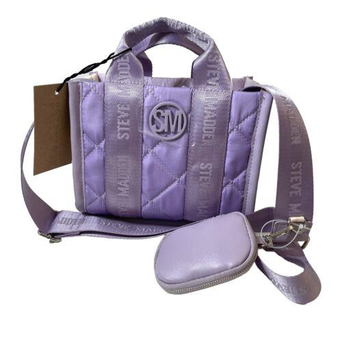 Steve Madden Purple Lavender Bminnie Crossbody Purse Bag with Pouch Quilted