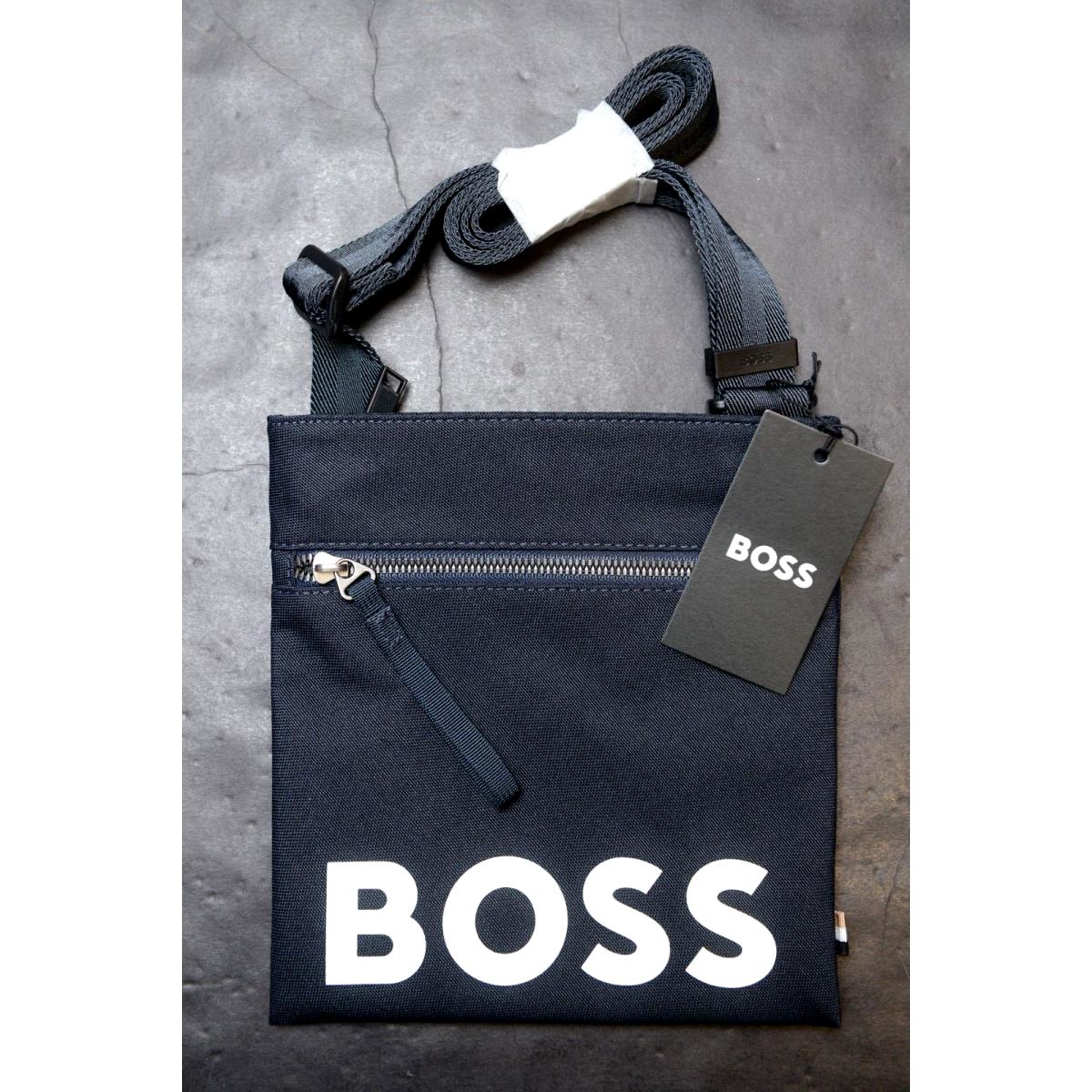 Hugo Boss Pixel Logo Recycled Material Navy Blue Envelope Sling Shoulder Bag