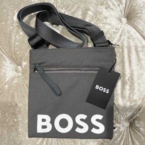 Hugo Boss Pixel Logo Recycled Material Gray Envelope Sling Shoulder Bag