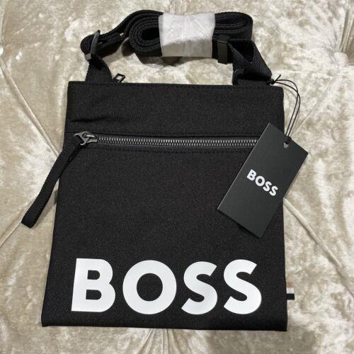 Hugo Boss Pixel Logo Recycled Material Black Envelope Sling Shoulder Bag