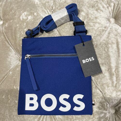 Hugo Boss Pixel Logo Recycled Material Blue Envelope Sling Shoulder Bag