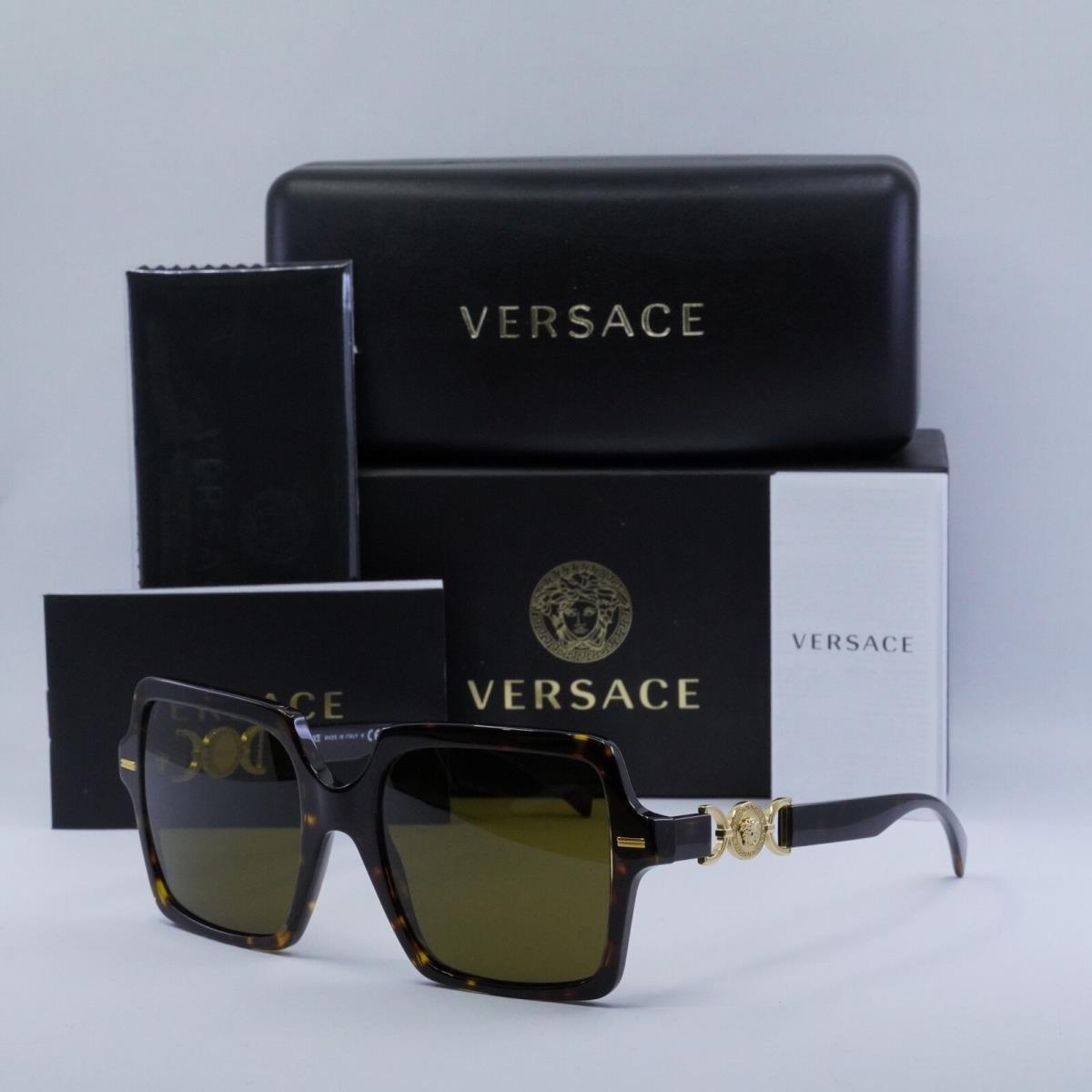 Versace VE4441 108/73 Dark Havana/brown 55-20-140 Sunglasses - Frame: havana, Lens: Dark Brown, Code: 108/73