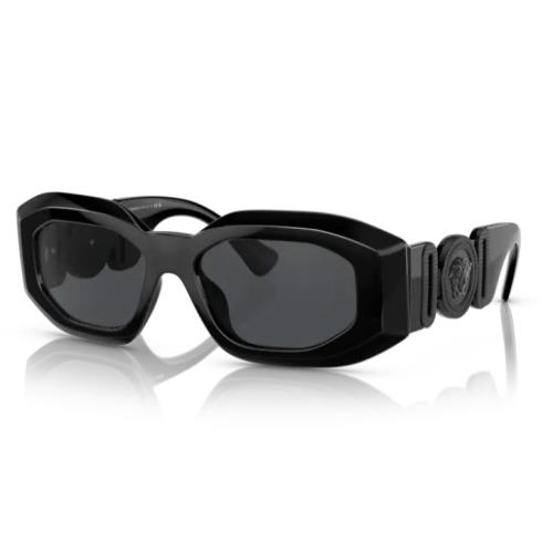 Versace VE4425U 536087 Black/dark Gray Oval Men`s Sunglasses