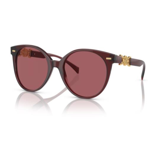 Versace VE4442 541069 Opal Red/dark Violet Round Women`s Sunglasses