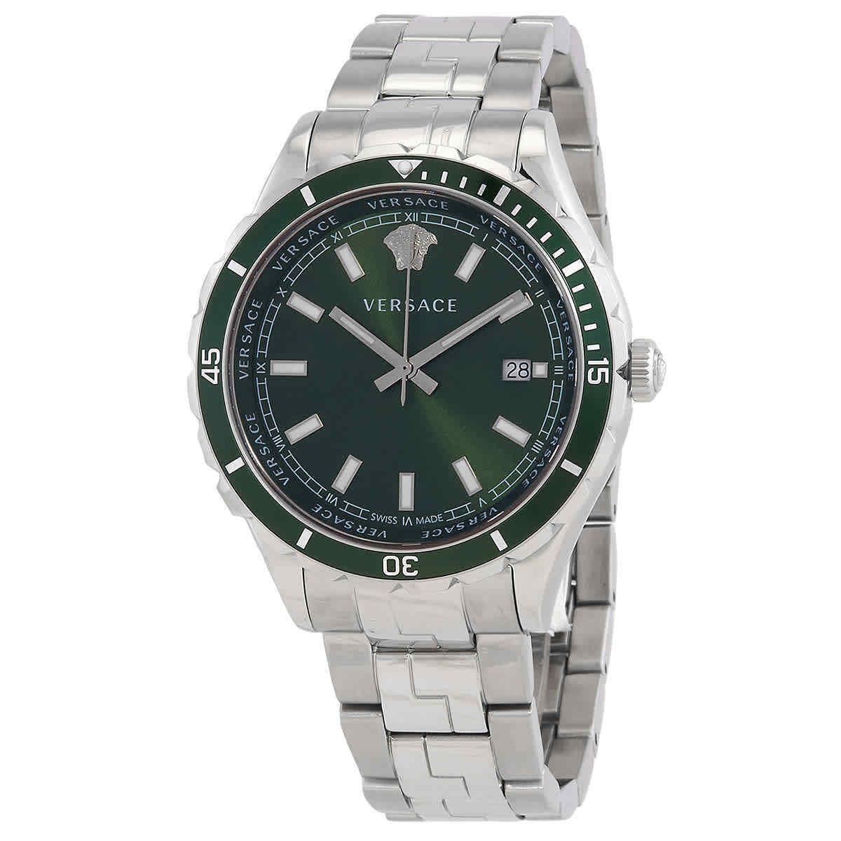 Versace Hellenyium Quartz Green Dial Men`s Watch VE3A01022