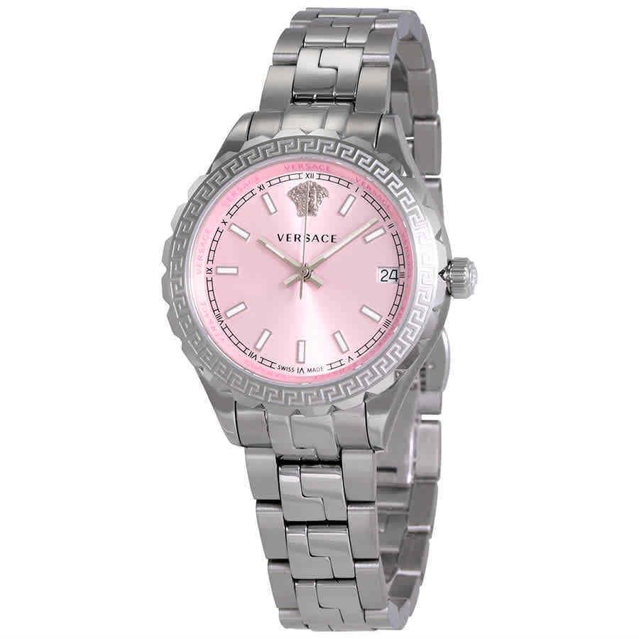 Versace Hellenyium Pink Dial Stainless Steel Ladies Watch V12010015