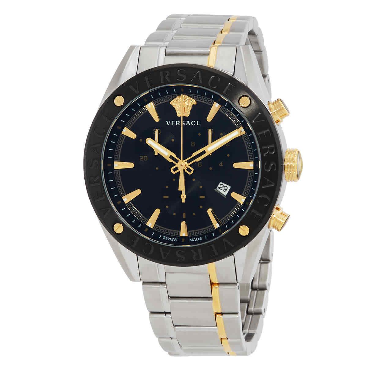 Versace V-chrono Chronograph Quartz Black Dial Men`s Watch VEHB00619