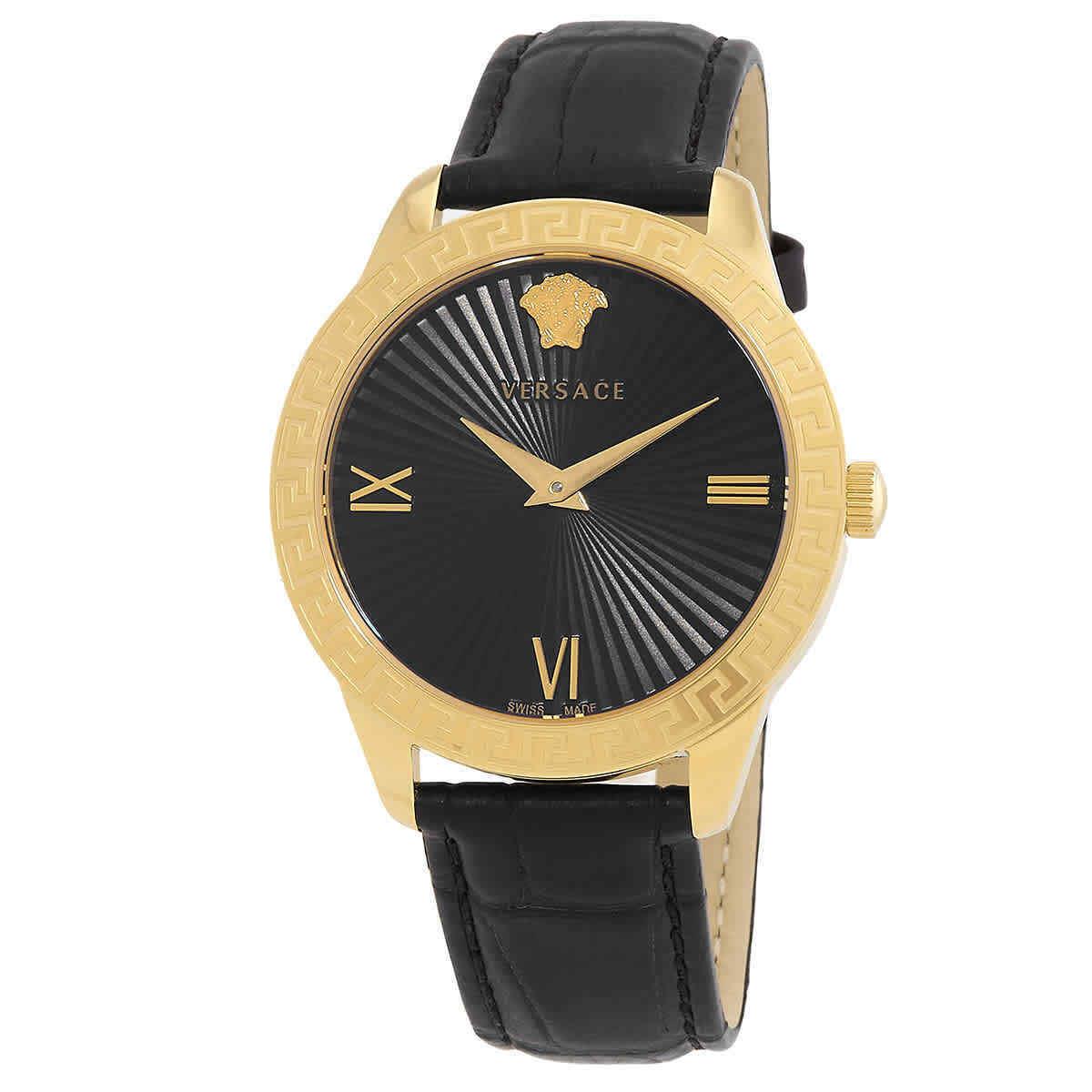 Versace Greca Signature Quartz Black Dial Ladies Watch VEVC00319