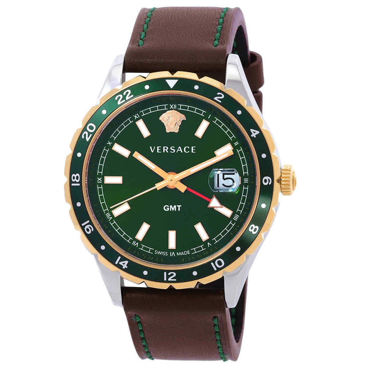 Versace Hellenyium Quartz Green Dial Men`s Watch V11090017