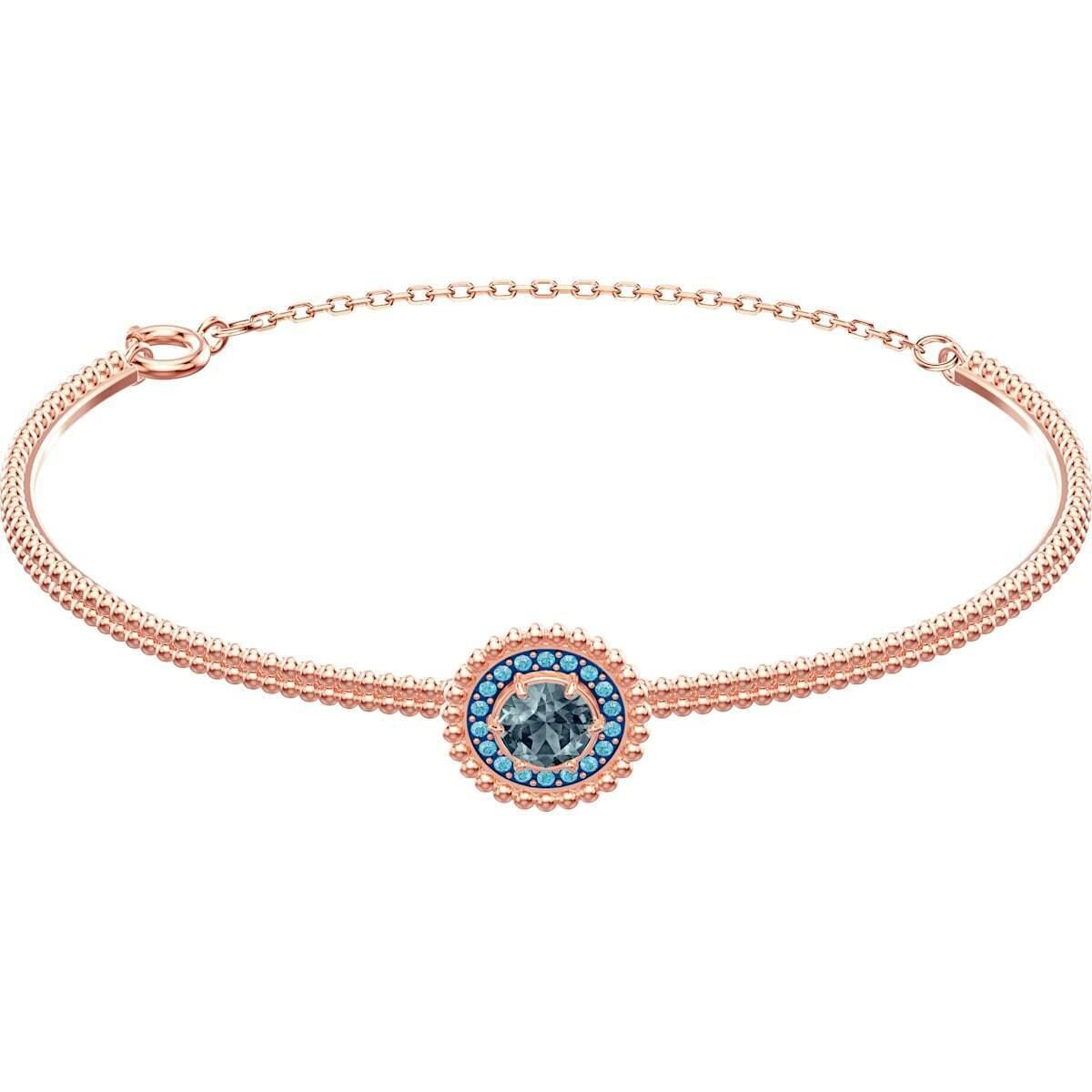 Swarovski Gray Crystal Oxygen Rose Gold Tone Plated Bangle Bracelet 5470970