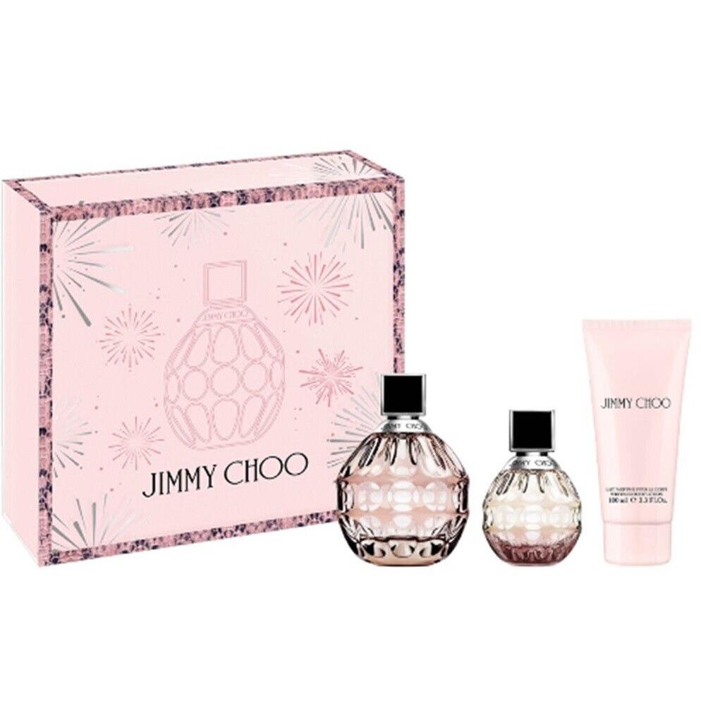 Jimmy Choo Gift Set Edp Perfume 3.3 oz + Edp 1.3 oz + Body Lotion For Women