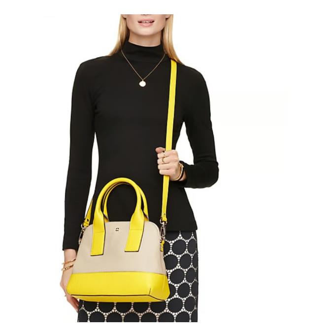 Kate Spade Jenny Lemon and Sand Color Block Satchel/crossbody