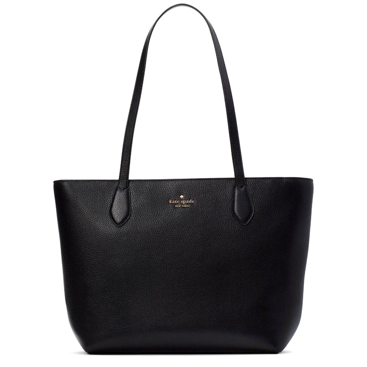 New Kate Spade Leila Tote Pebble Leather Black with Dust Bag