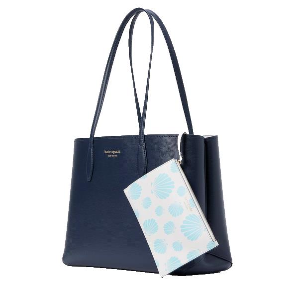 Kate All Day Seashell Pop Large Tote & Pouch Spade All Day Seashell Pop Large Tote Pouch Blazer Blue Leather KD490