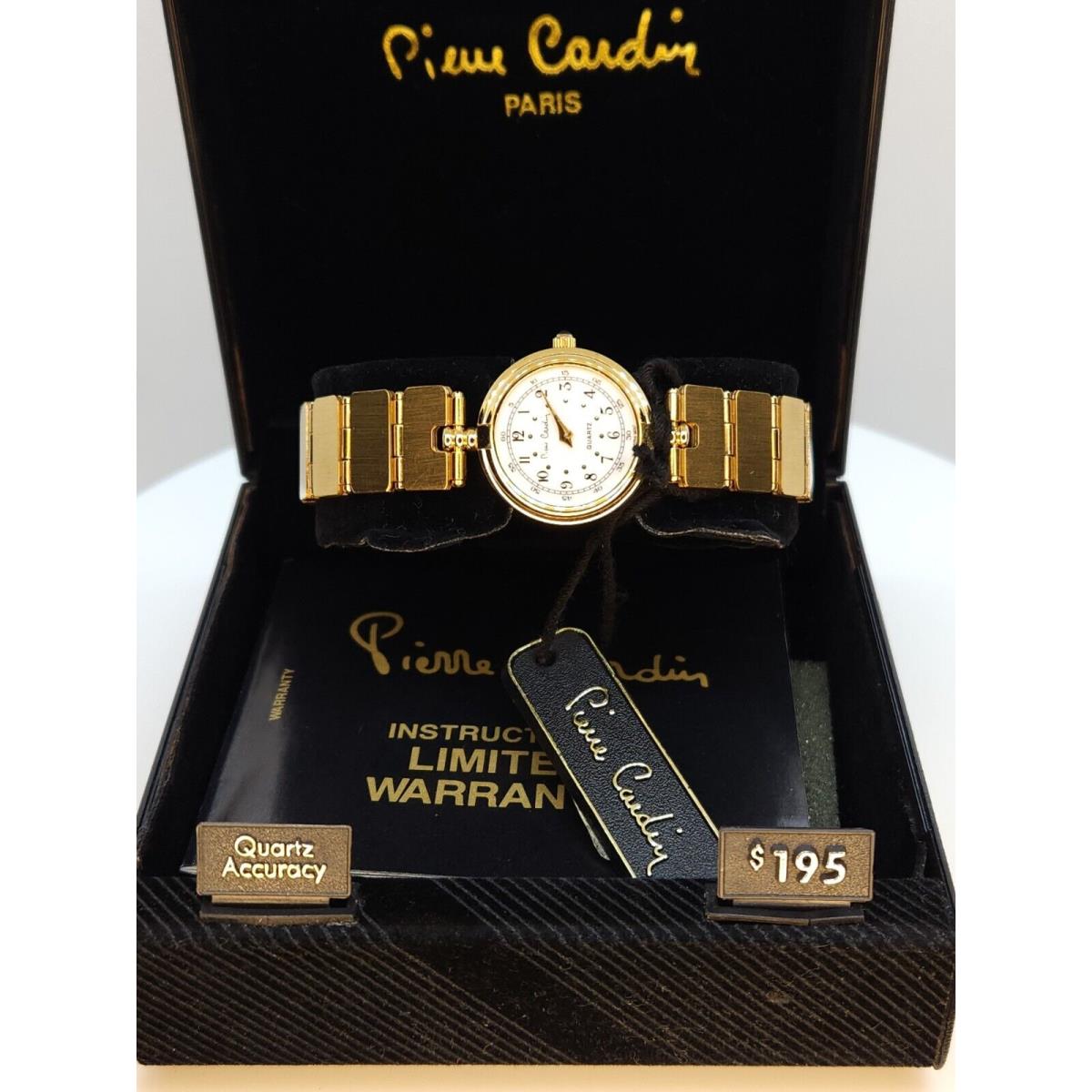 Vintage Nos Ladies Pierre Cardin PC920 Yellow Tone Wristwatch White Dial