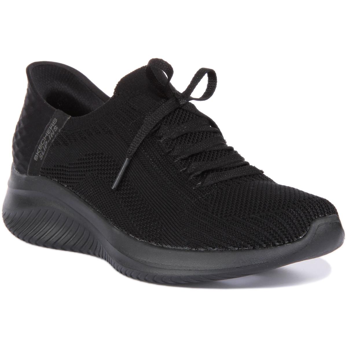 Skechers Ultra Flex 3.0 Mesh Slip In Hand Free Shoes All Black Womens US 5 - 10 ALL BLACK