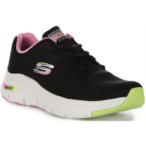 Skechers Arch Fit Infinity Cool Comfort Shoe Black Pink Womens US 5 - 10 - BLACK PINK