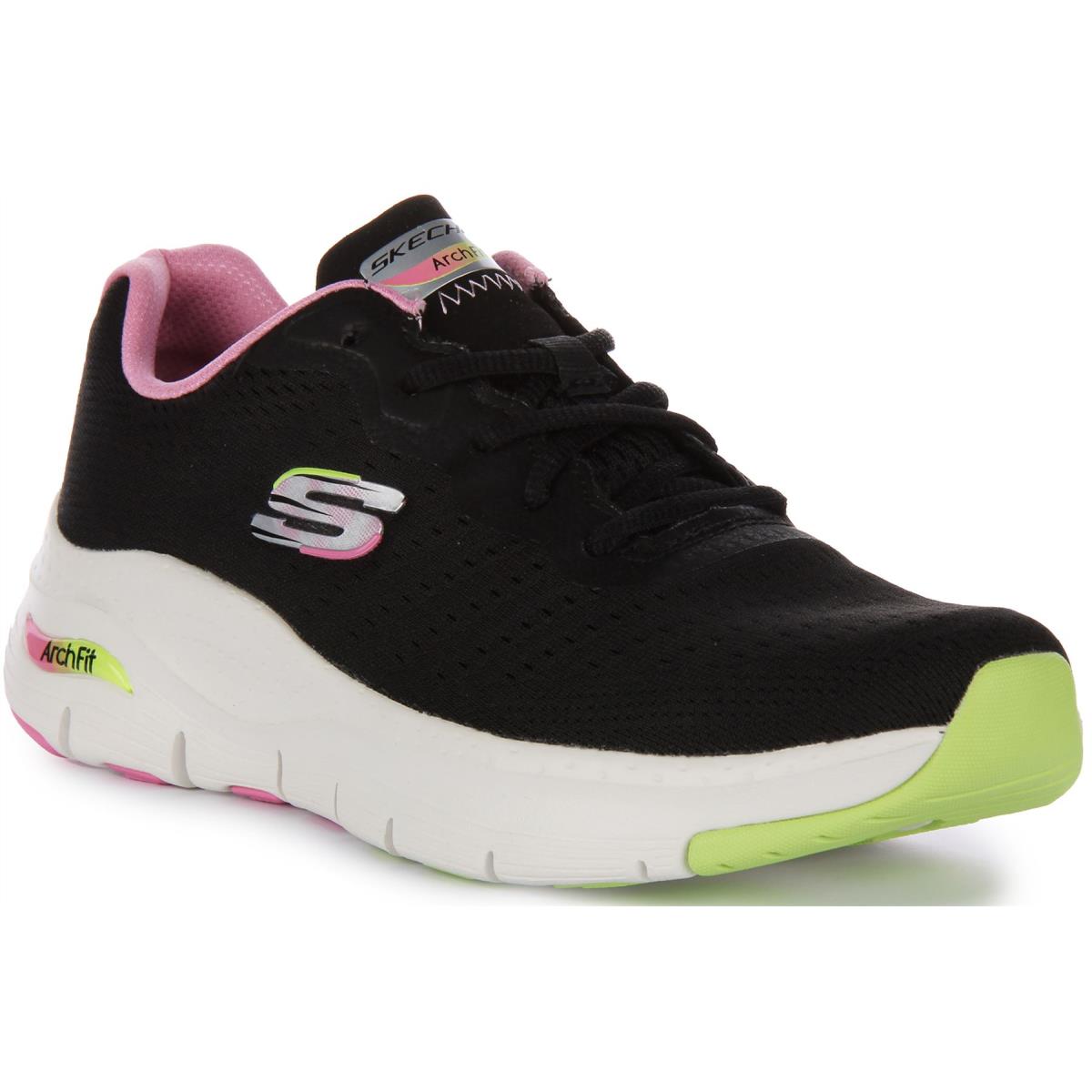 Skechers Arch Fit Infinity Cool Comfort Shoe Black Pink Womens US 5 - 10 BLACK PINK