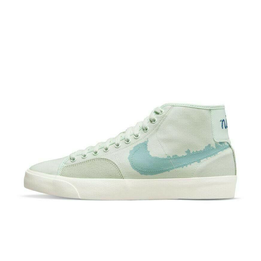 Nike SB Blazer Court Mid Prm Skate Shoes Barely Green DM8553-300 Size 9 - 11