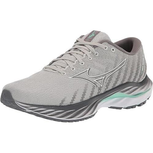 Mizuno Women`s Wave Inspire 19 Running Shoes Harbor Mist Gray White US 11