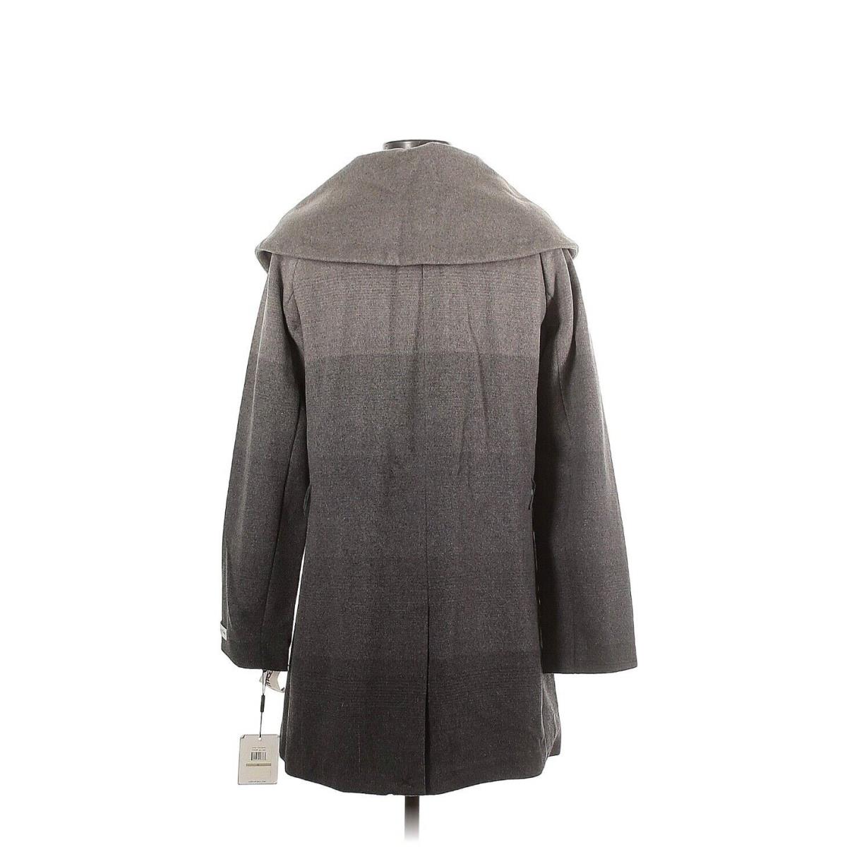 Calvin Klein 60% Wool Shawl Collar Coat Women`s 12 Gray Ombre Shades NO Belt