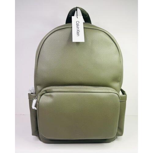 Calvin Klein Backpack Bookbag Leather Green Bag