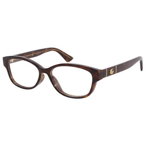 Gucci Women`s GG0639OA 002 Eyeglasses Frame Havana Full Frame Cat Eye 53mm