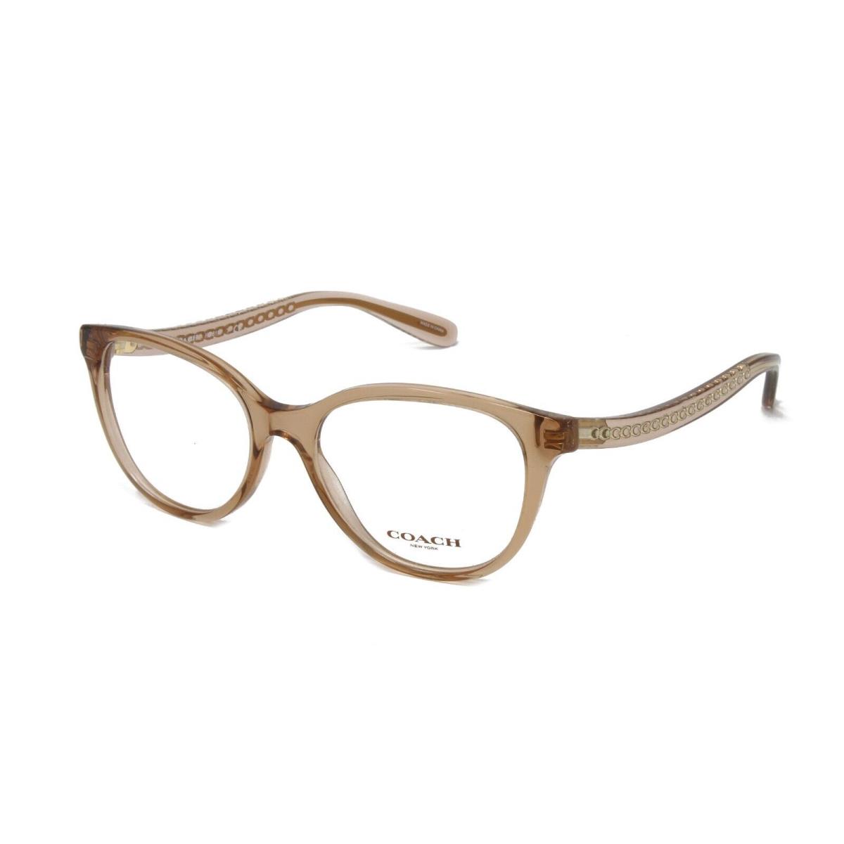 Coach Eyeglasses Women`s Cat Eye HC6177 5654 Transparent Brown 52mm