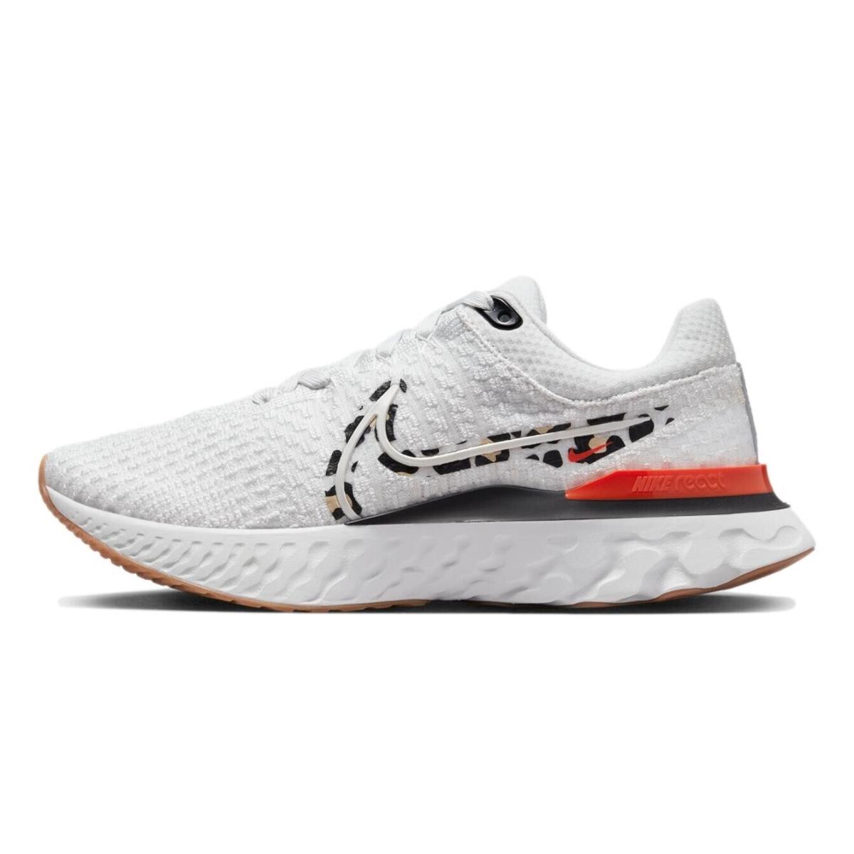 Size 5.5 - Nike Women`s React Infinity Run Flyknit 3 `leopard` DZ5215-001 - White