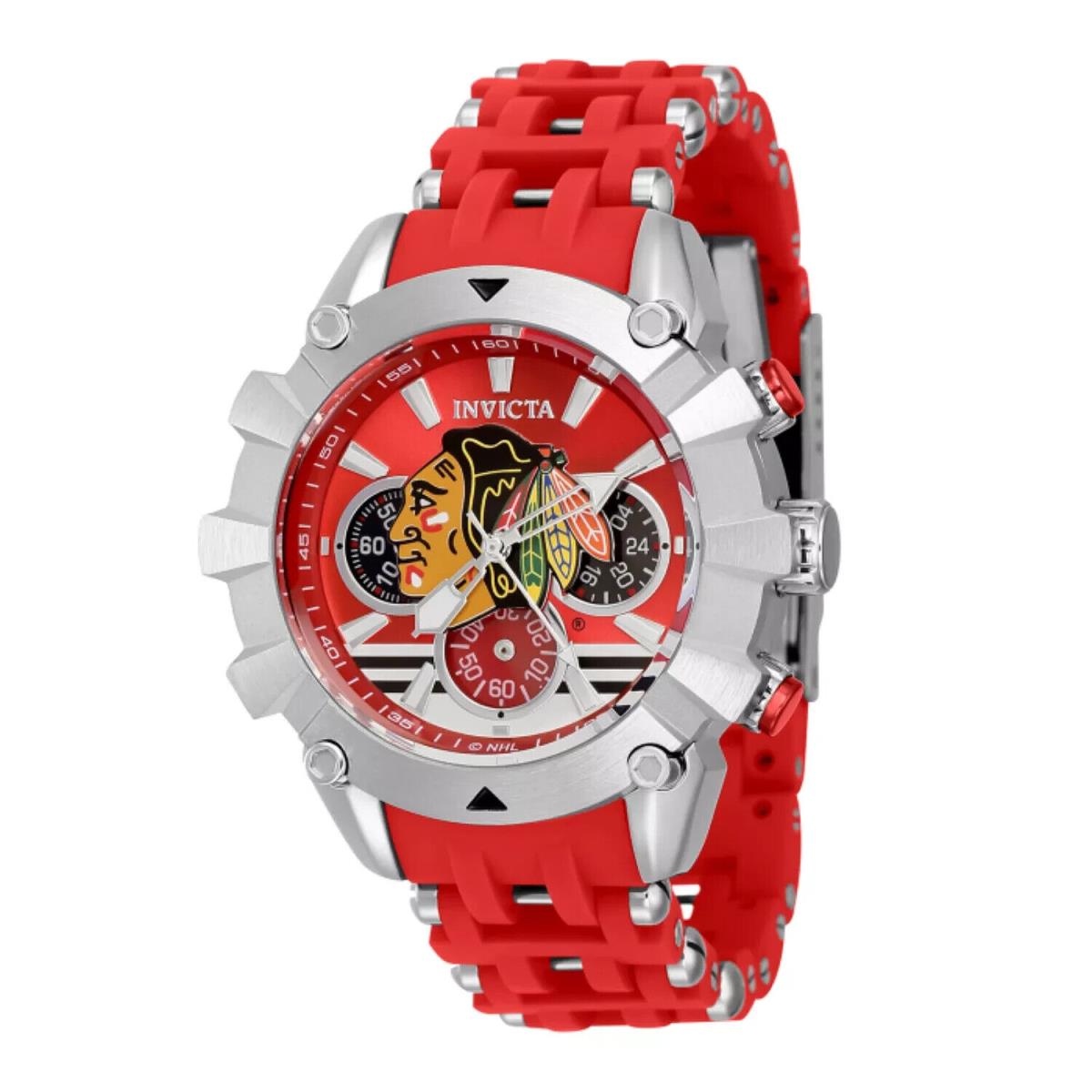 Invicta Nhl Chicago Blackhawks Sea Spider 42mm Chronograph Limited Ed 43425