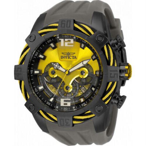 Invicta Bolt Gmt Chronograph Yellow Dial Men`s Watch 33182