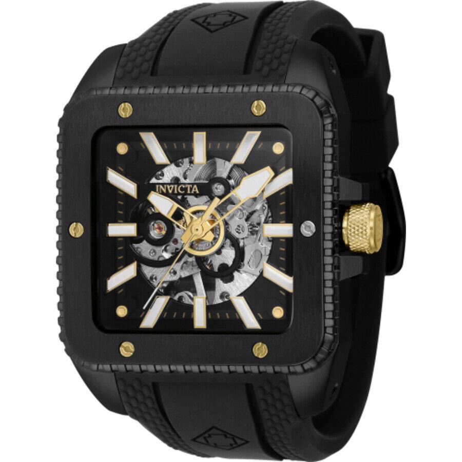 Invicta Cuadro Hand Wind Black Dial Men`s Watch 44004