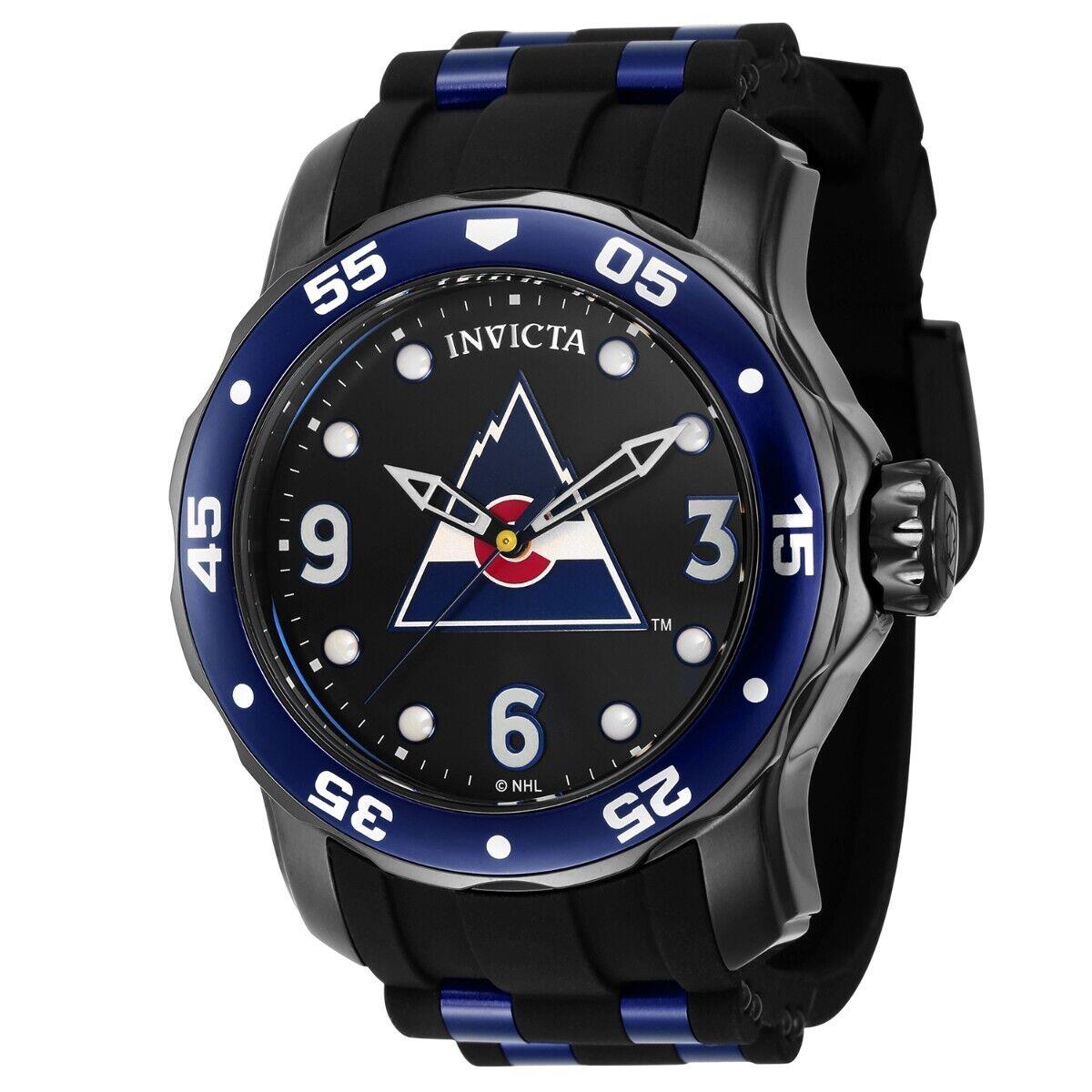 Invicta Nhl Colorado Avalanche Men`s Watch - 48mm Black Blue ZG-42652