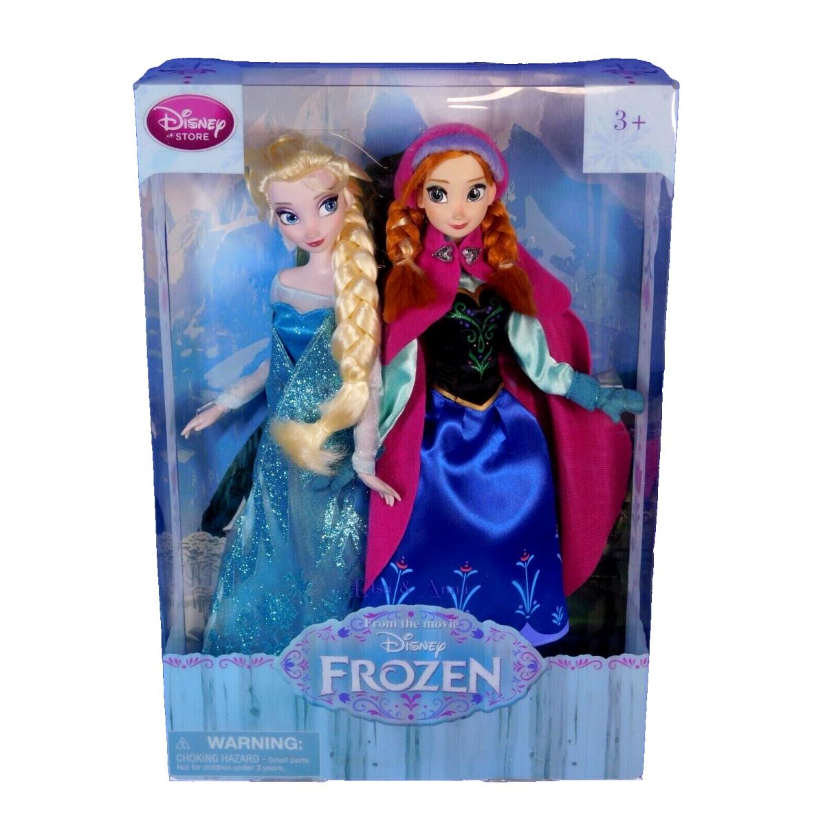 Disney Store 12 Frozen Elsa Anna 1ST Release Classic 2 Doll Princess Set