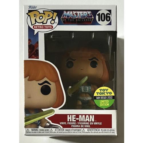 Funko Pop He-man 106 Sdcc 2022 Toy Tokyo Limited Edition Pop Retro Toys