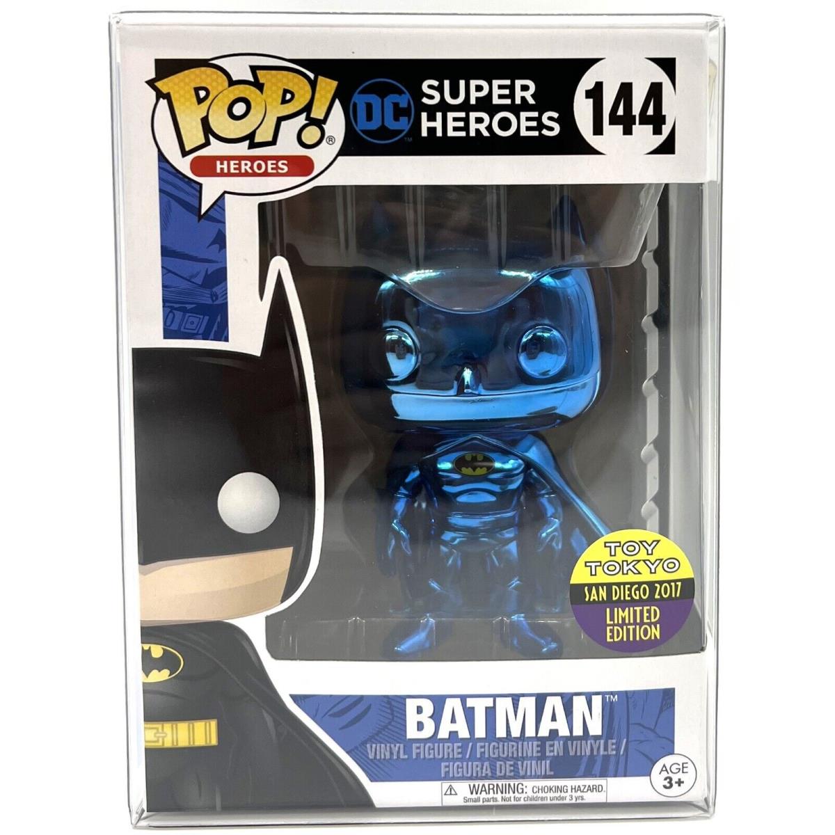 Funko Pop DC Super Heroes Batman Blue Chrome 144 Toy Tokyo Nycc 2017