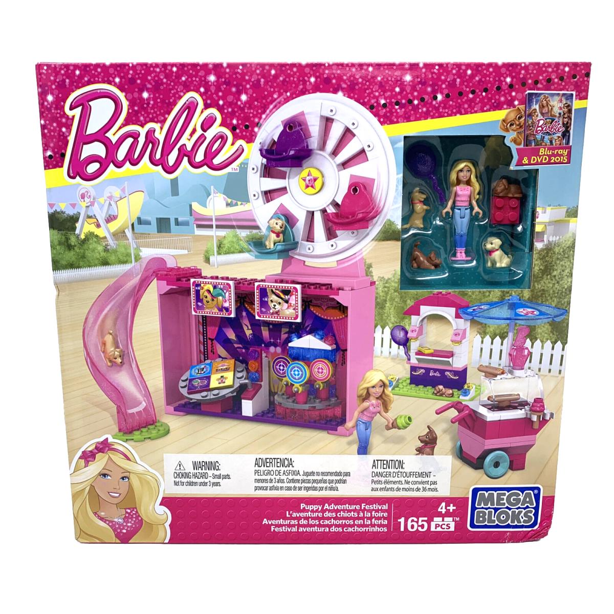 Mega Blocks Barbie Puppy Adventure Festival Playset Mattel Ages 4+ 165 Pcs
