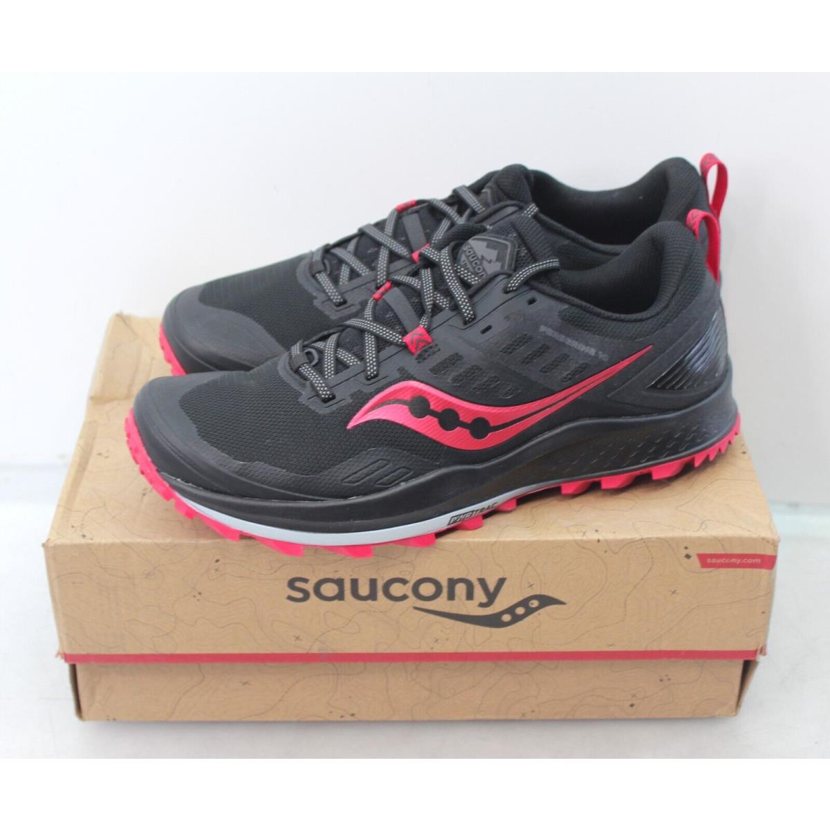 Saucony Peregrine 10 Black Barberry Pink Women`s Trail Running Shoes Size 12